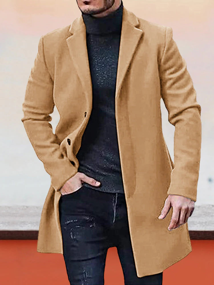 Thomas – Herenjack mit Single-Row-Knopfverschluss & Uni-Farbe