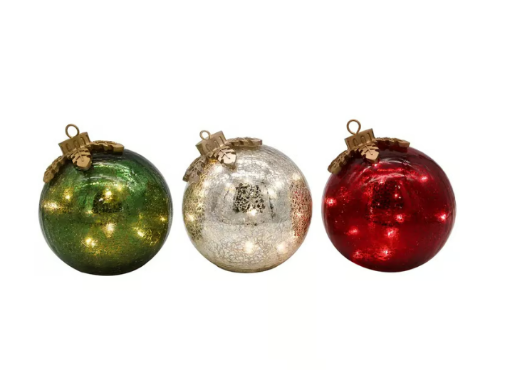 LumiGlobe – Leuchtende Glas-Weihnachtskugeln (3er-Set)  | 50% RABATT