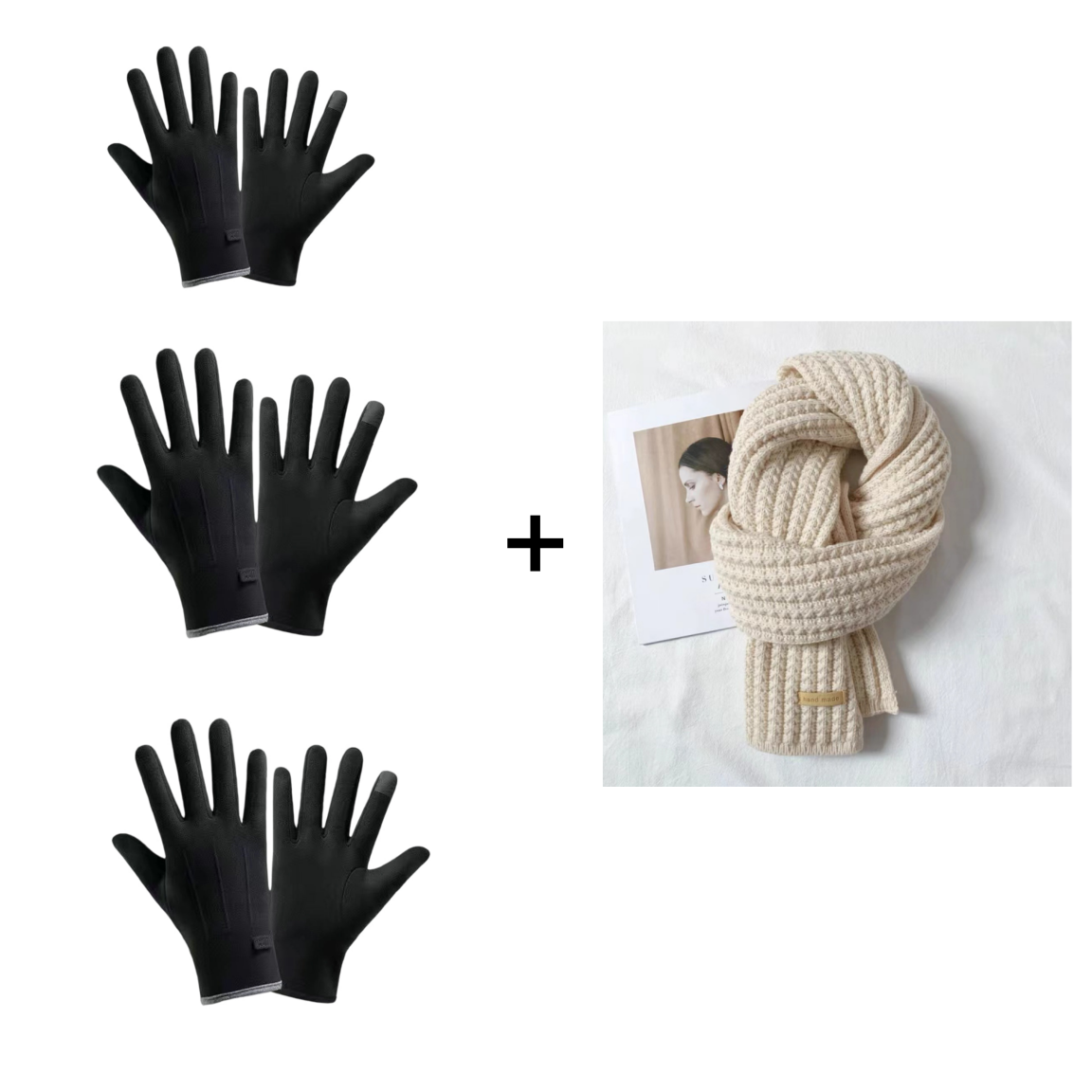 ThermoGrip – Touchscreen-Winterhandschuhe | 1+1 GRATIS