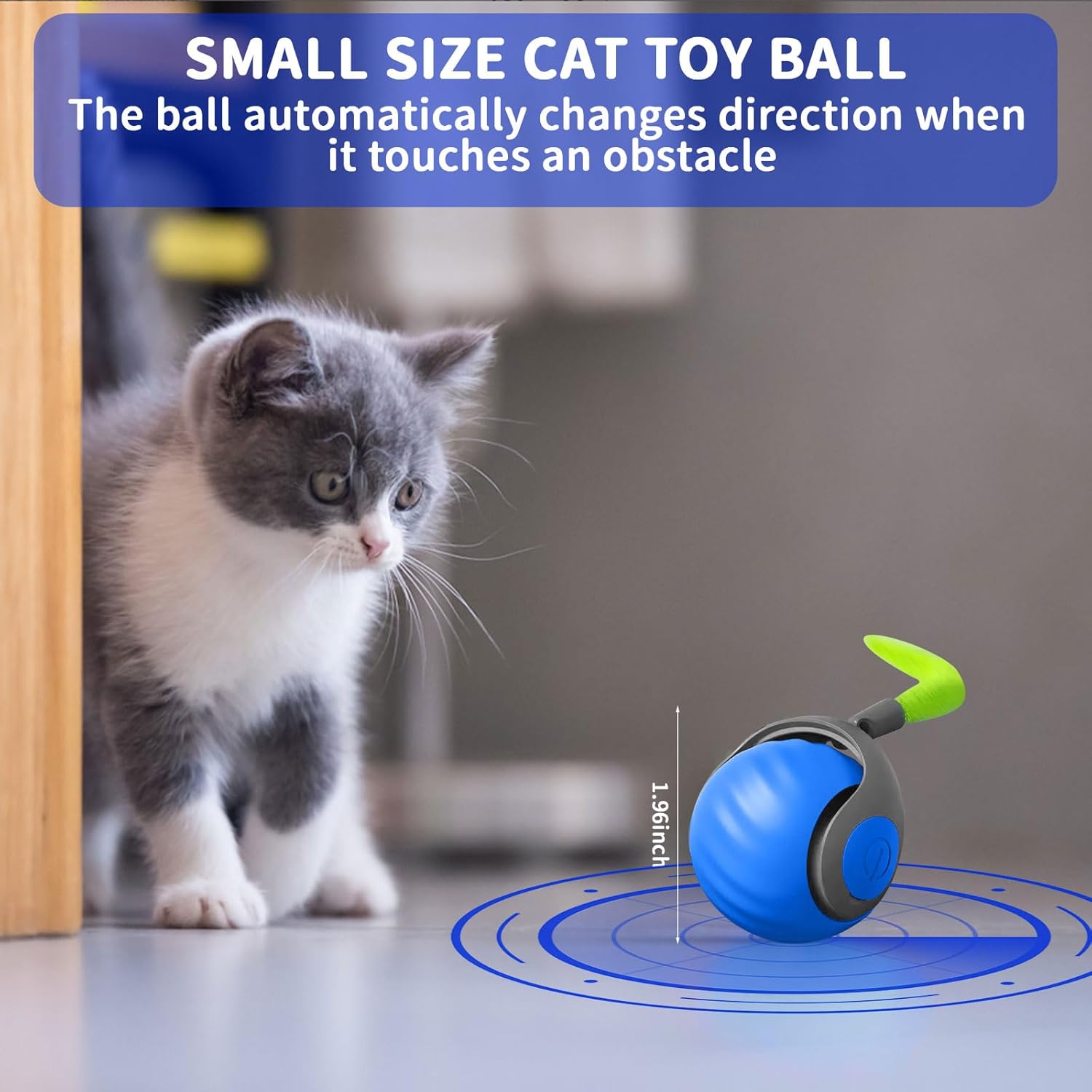 PurrMotion – Interaktiver Wiederaufladbarer Katzenspielball | 1+1 GRATIS