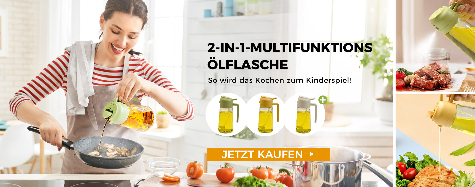 ClaraKitchen – 2-in-1 Multifunktionale Ölflasche | 1+1 GRATIS