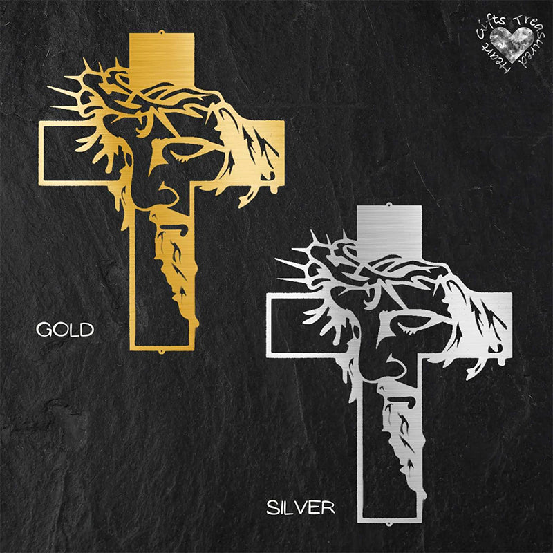 FaithCraft – Jesus Kreuz Metall-Wanddekoration