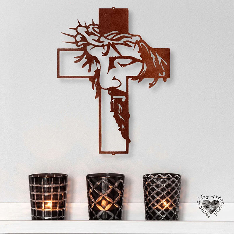 FaithCraft – Jesus Kreuz Metall-Wanddekoration