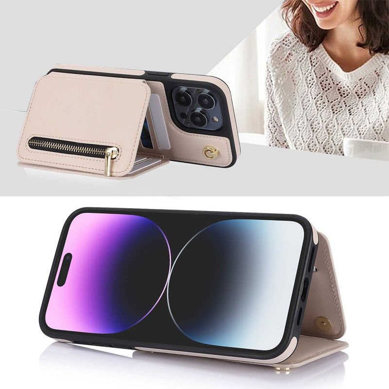 SafeCarry – PU-Leder RFID-Blockierende Reißverschluss-Handyhülle