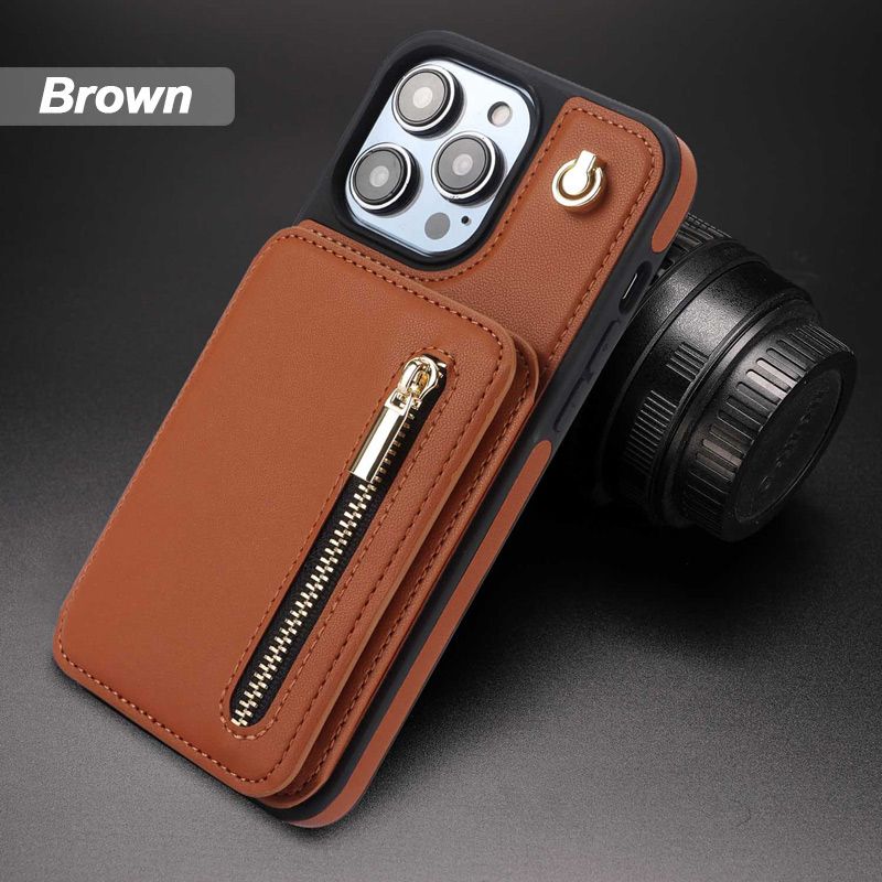 SafeCarry – PU-Leder RFID-Blockierende Reißverschluss-Handyhülle