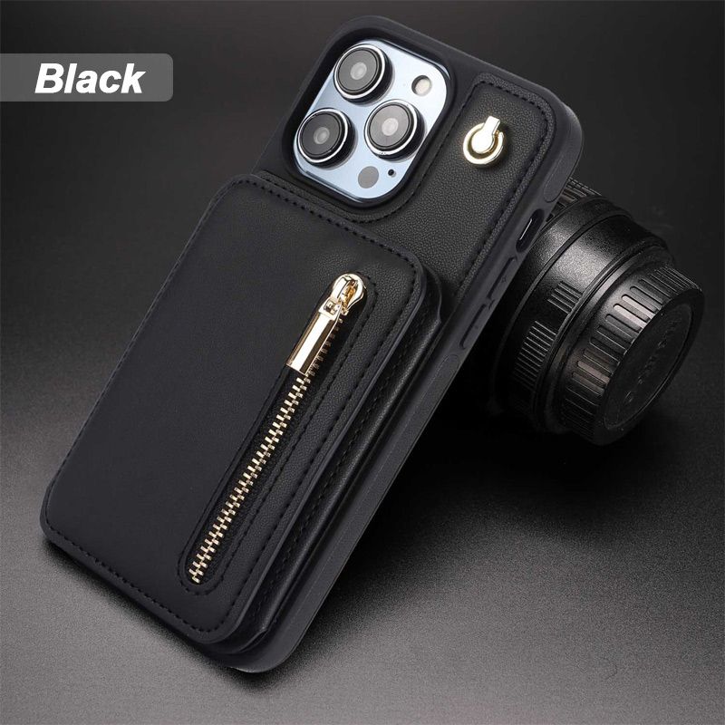 SafeCarry – PU-Leder RFID-Blockierende Reißverschluss-Handyhülle