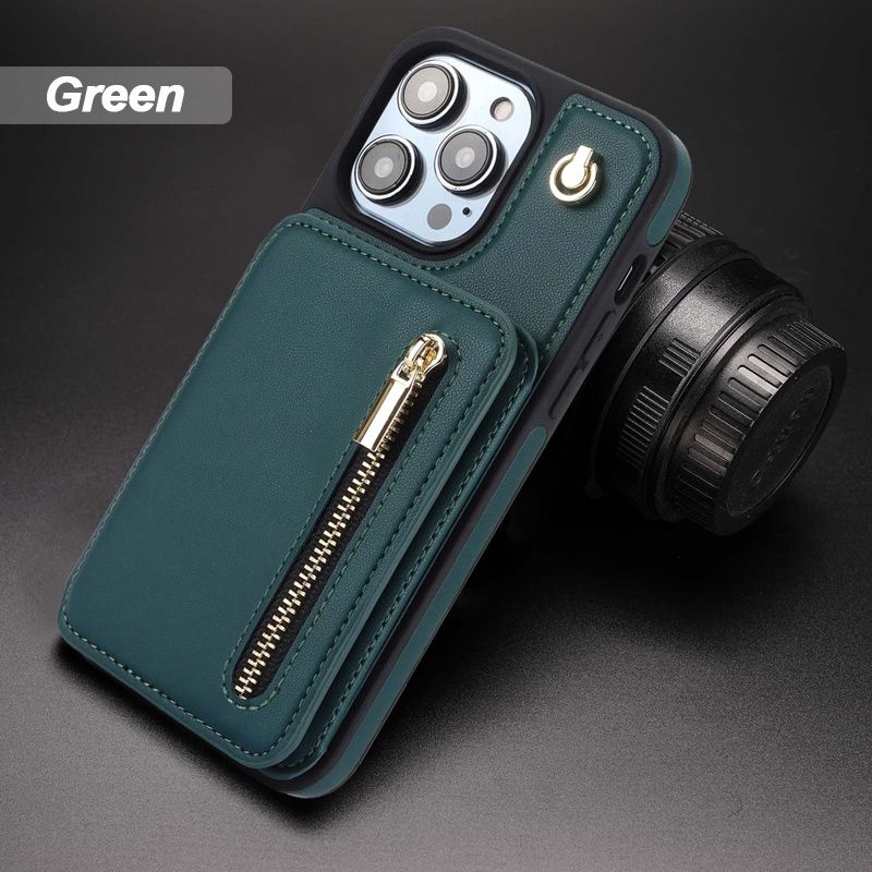 SafeCarry – PU-Leder RFID-Blockierende Reißverschluss-Handyhülle