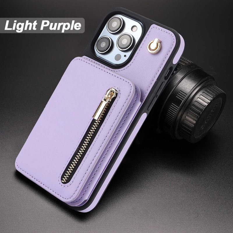 SafeCarry – PU-Leder RFID-Blockierende Reißverschluss-Handyhülle