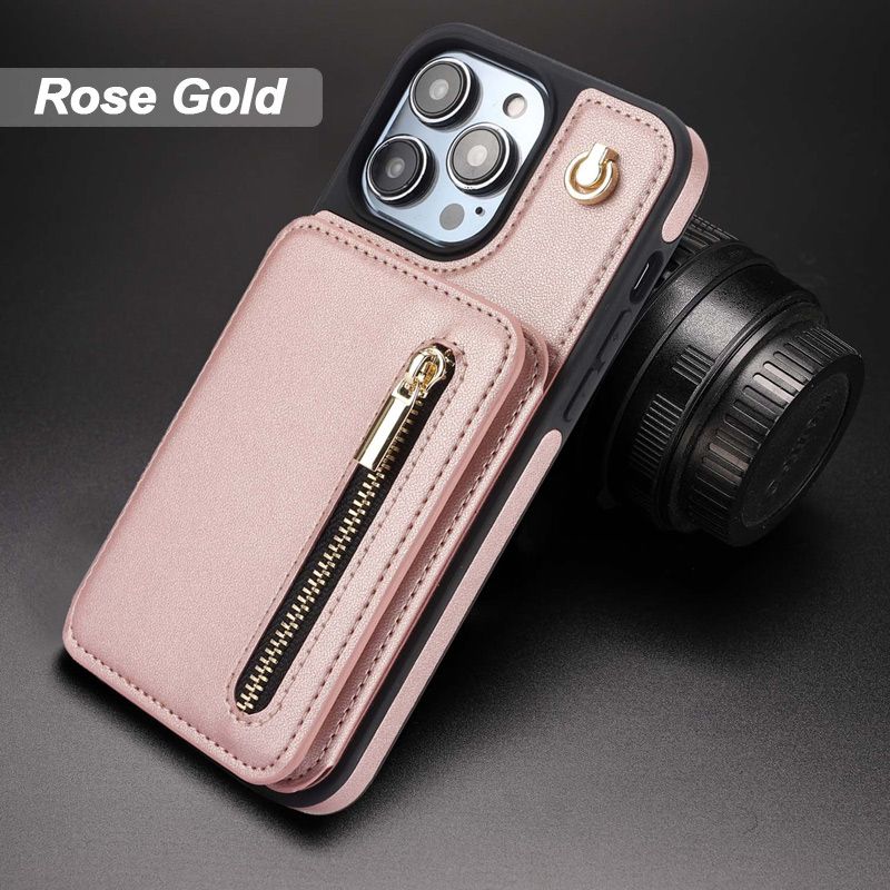 SafeCarry – PU-Leder RFID-Blockierende Reißverschluss-Handyhülle