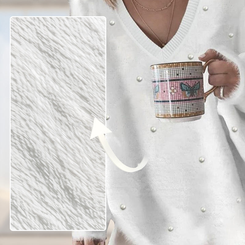 Rebecca – Oversized-Pullover mit V-Ausschnitt