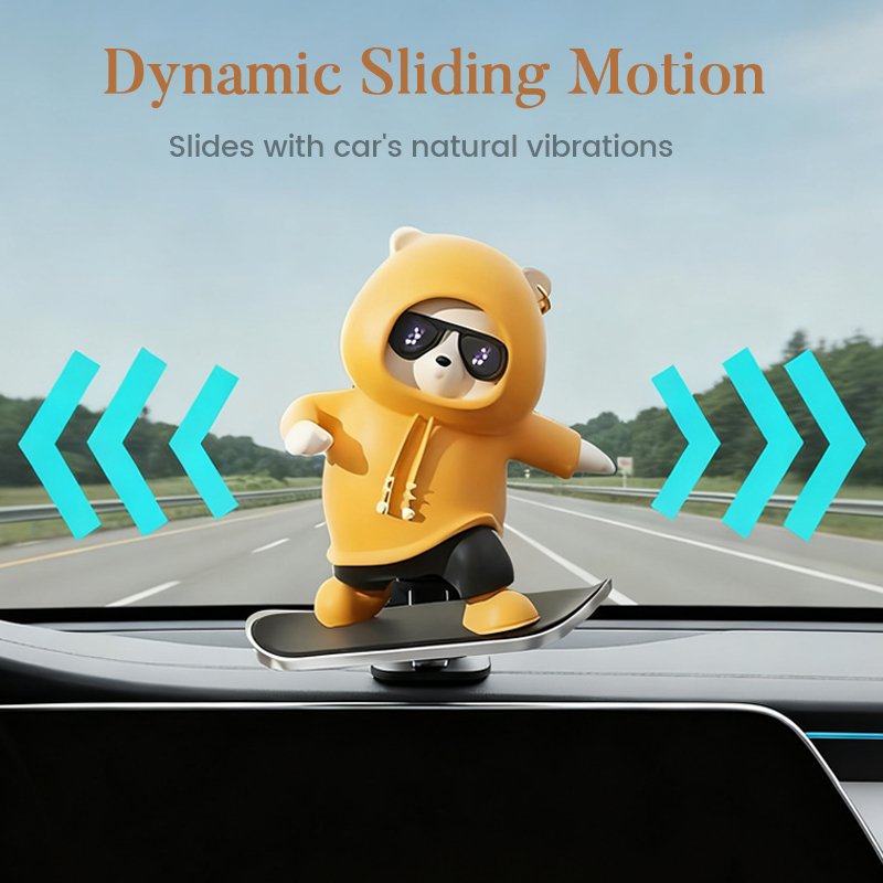 SkateBear – Lustiges Skateboard-Bär Autoornament | 1+1 GRATIS