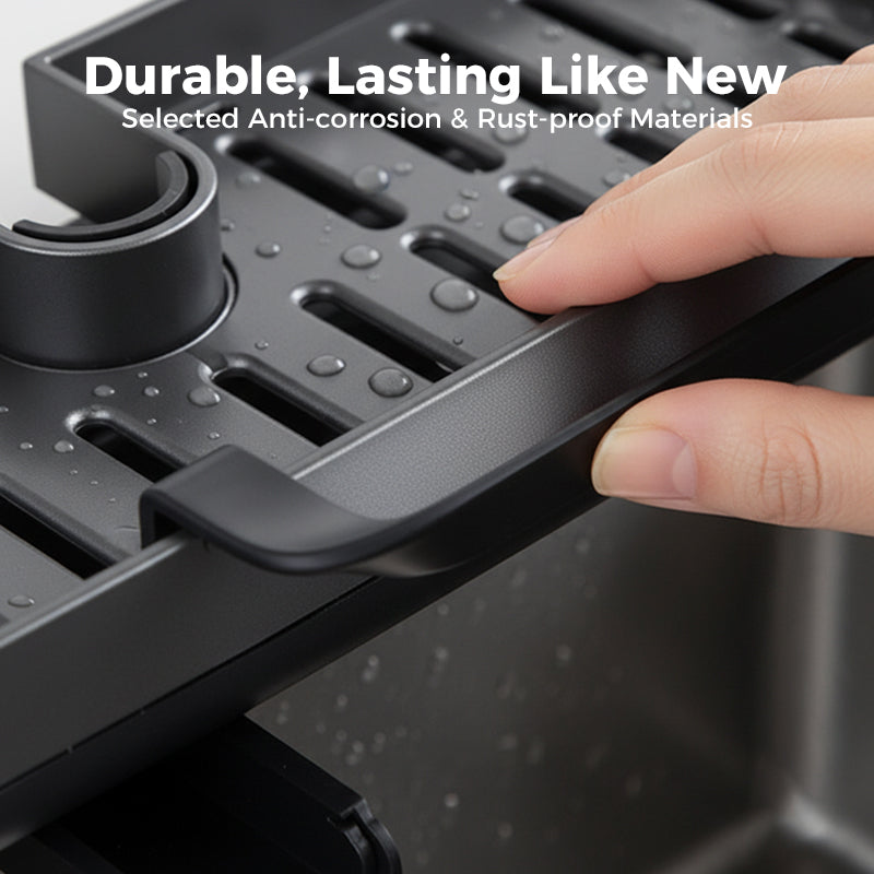 AquaOrganize – Spülbecken-Ablage mit Wasserhahnanschluss