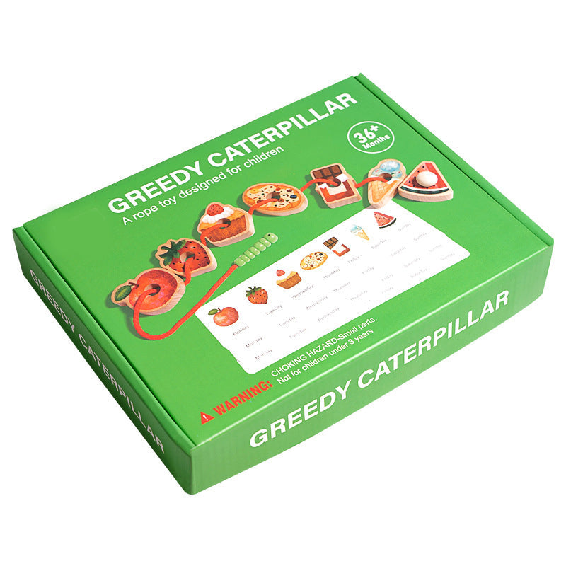 MiniMondo – Holz Fädelspiel mit hungriger Raupe