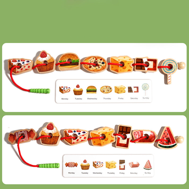 MiniMondo – Holz Fädelspiel mit hungriger Raupe