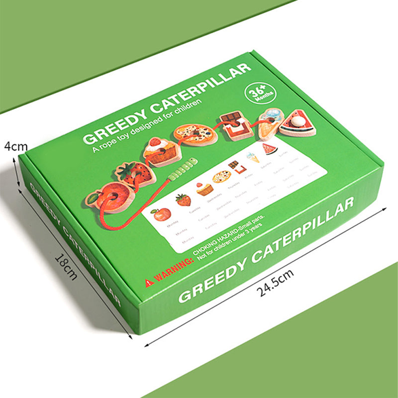 MiniMondo – Holz Fädelspiel mit hungriger Raupe