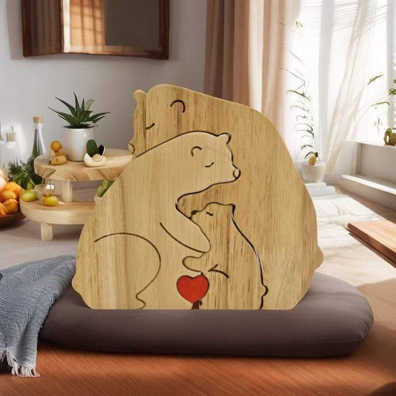 CozyBear – Holzpuzzle-Ornament „Bärenfamilie“
