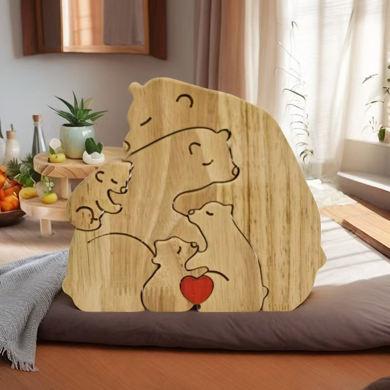 CozyBear – Holzpuzzle-Ornament „Bärenfamilie“
