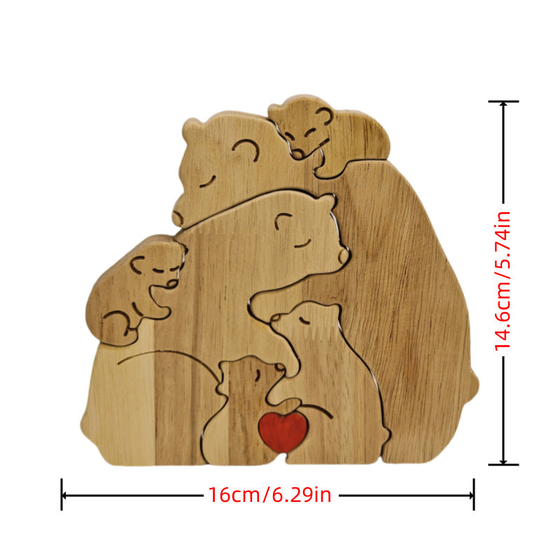 CozyBear – Holzpuzzle-Ornament „Bärenfamilie“