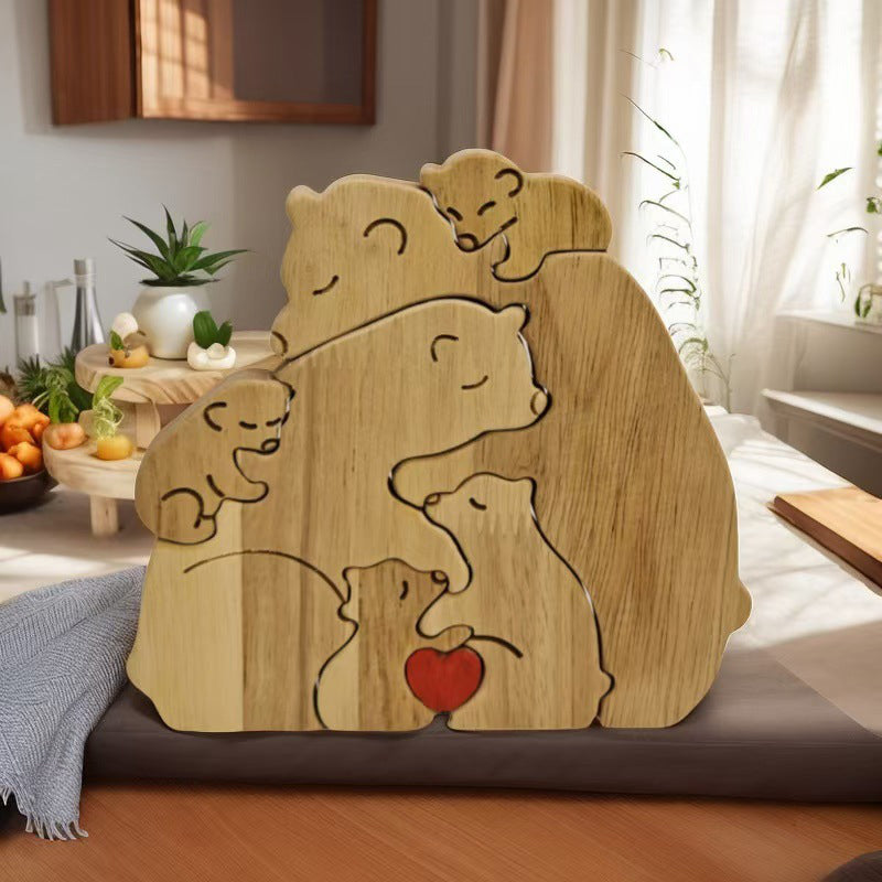 CozyBear – Holzpuzzle-Ornament „Bärenfamilie“