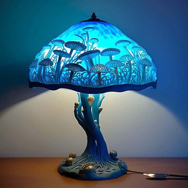 50% RABATT | Luminox™ Pilz-Lampe aus gebeiztem Harz | 30 CM